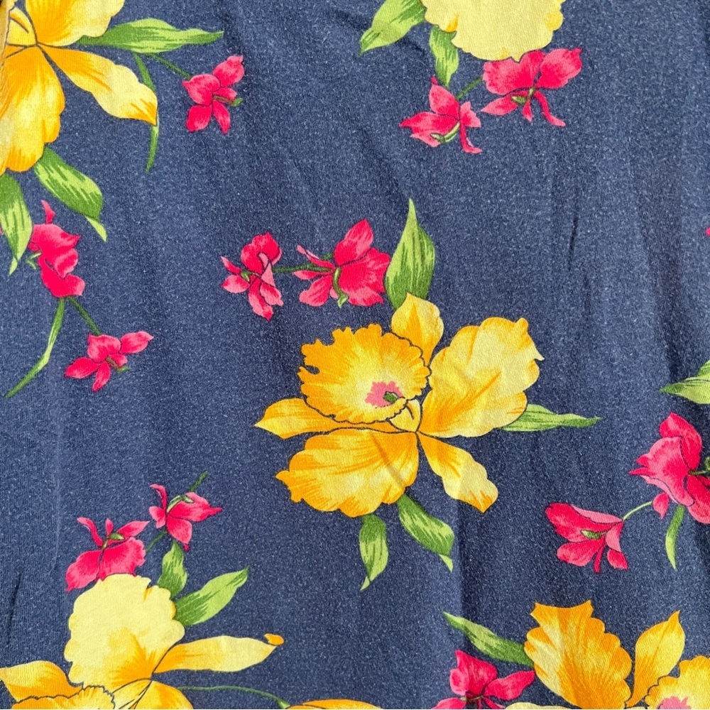Hollister Floral Racerback Tank Top Navy Tropical Summer Top Size XS - Picture 3 of 8